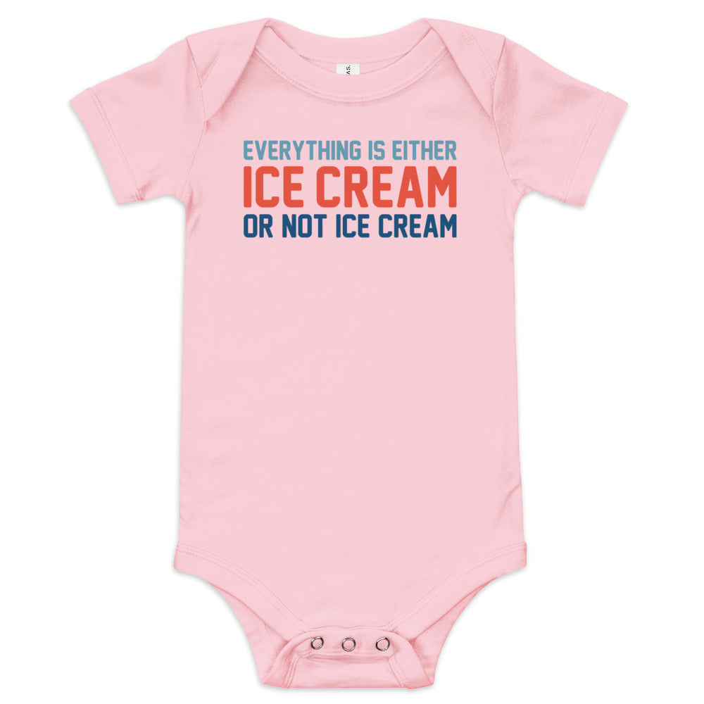 Everything Is Ice Cream Or Not Ice Cream Kid's Onesie
