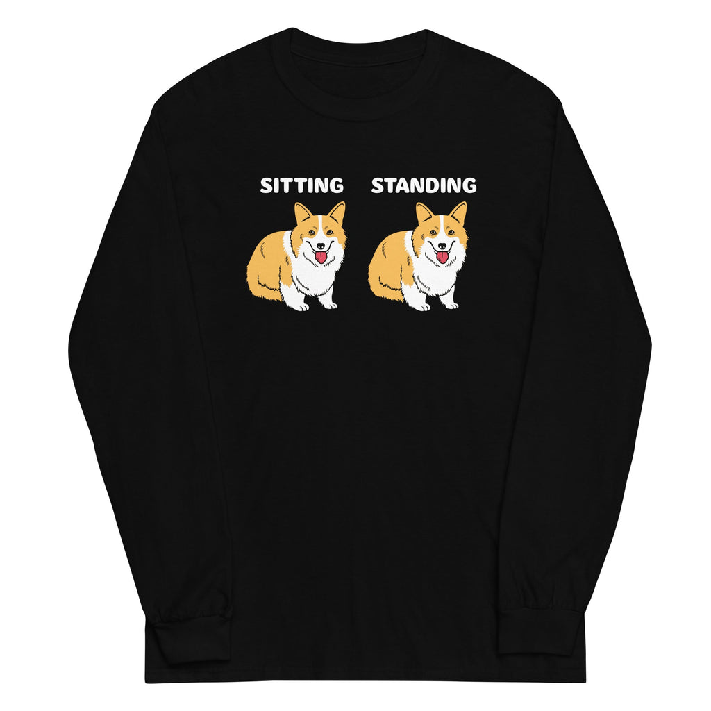 Corgi Sitting And Standing Unisex Long Sleeve Tee product image 2