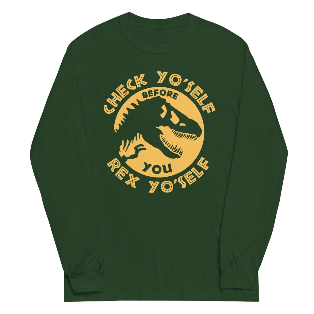 Check Yo'Self Before You Rex Unisex Long Sleeve Tee product image 4