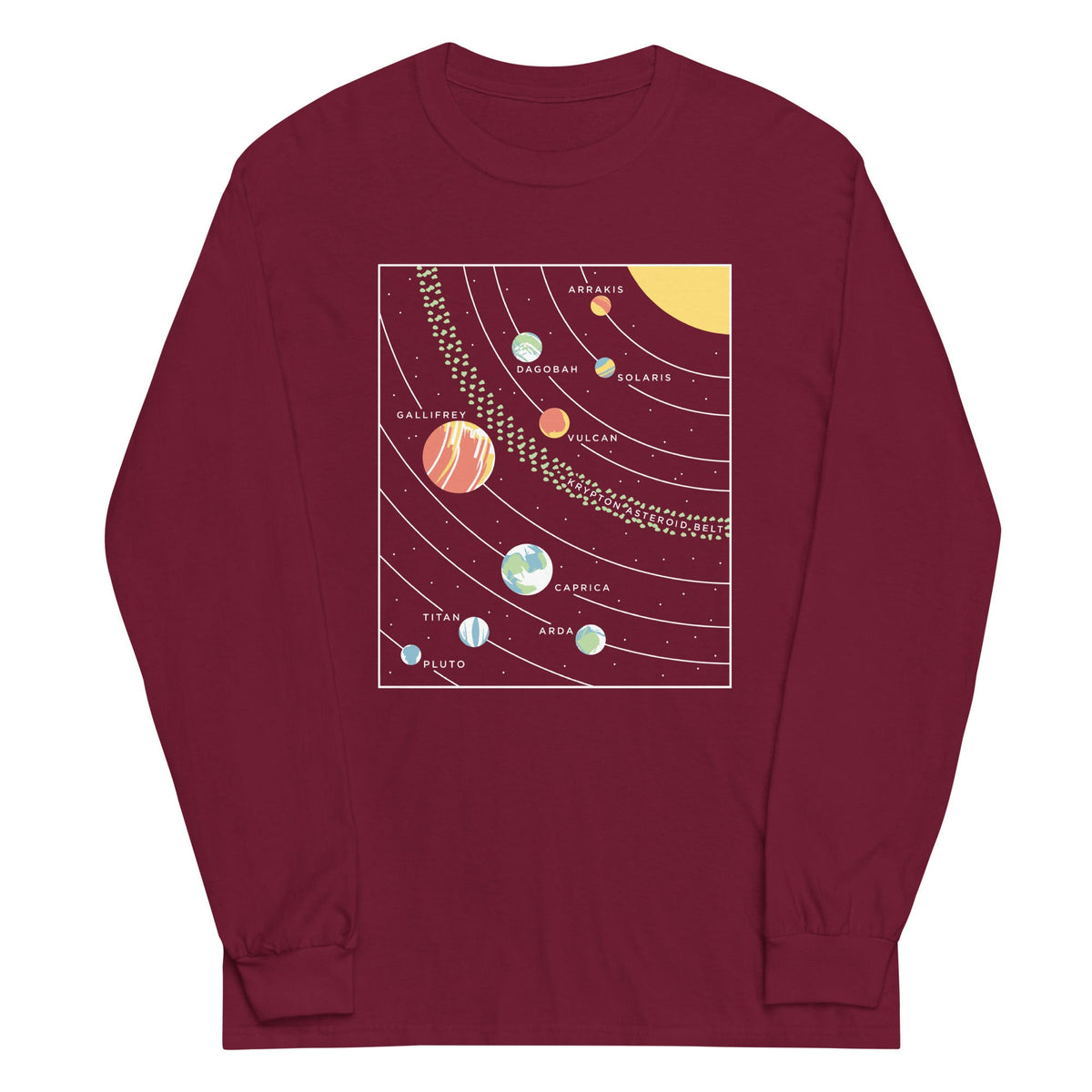 9 Planets Unisex Long Sleeve Tee product image 3