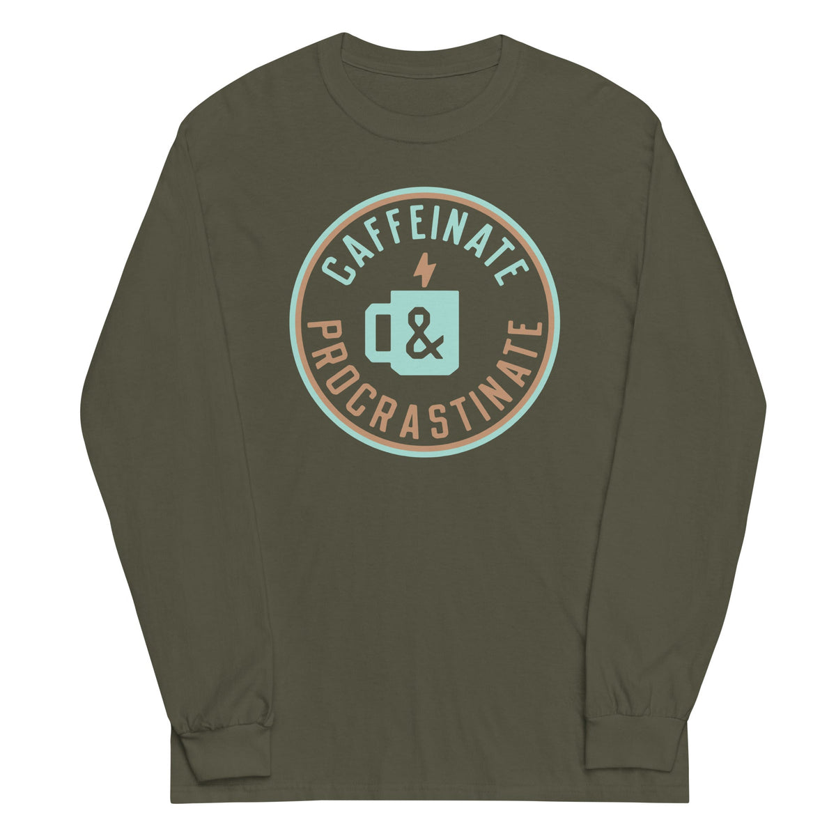 Caffeinate And Procrastinate Unisex Long Sleeve Tee product image 1