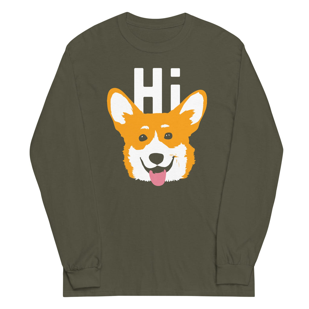 Hi Corgi Unisex Long Sleeve Tee product image 5