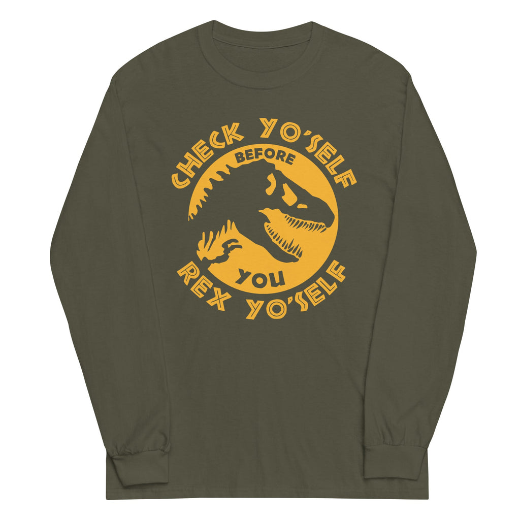 Check Yo'Self Before You Rex Unisex Long Sleeve Tee product image 5