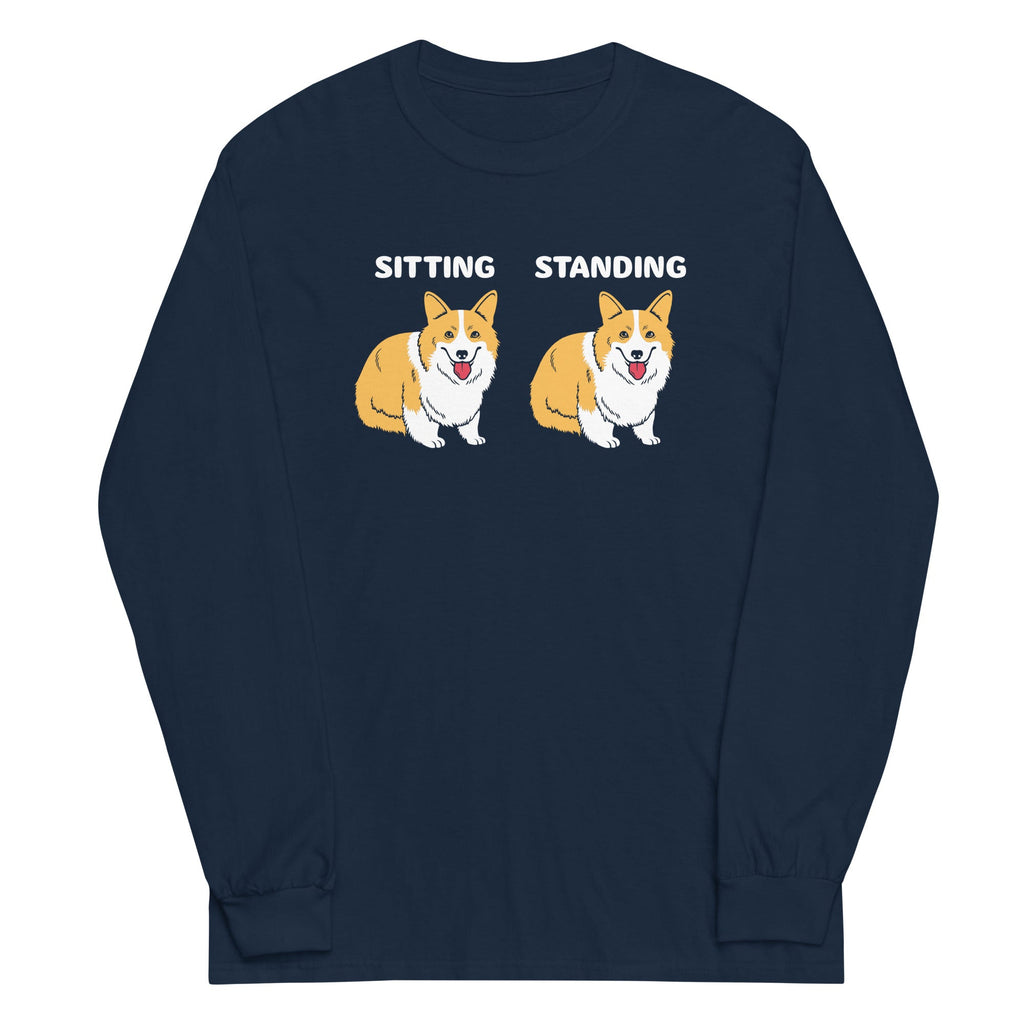 Corgi Sitting And Standing Unisex Long Sleeve Tee product image 1