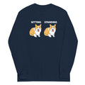Corgi Sitting And Standing Unisex Long Sleeve Tee product image 1