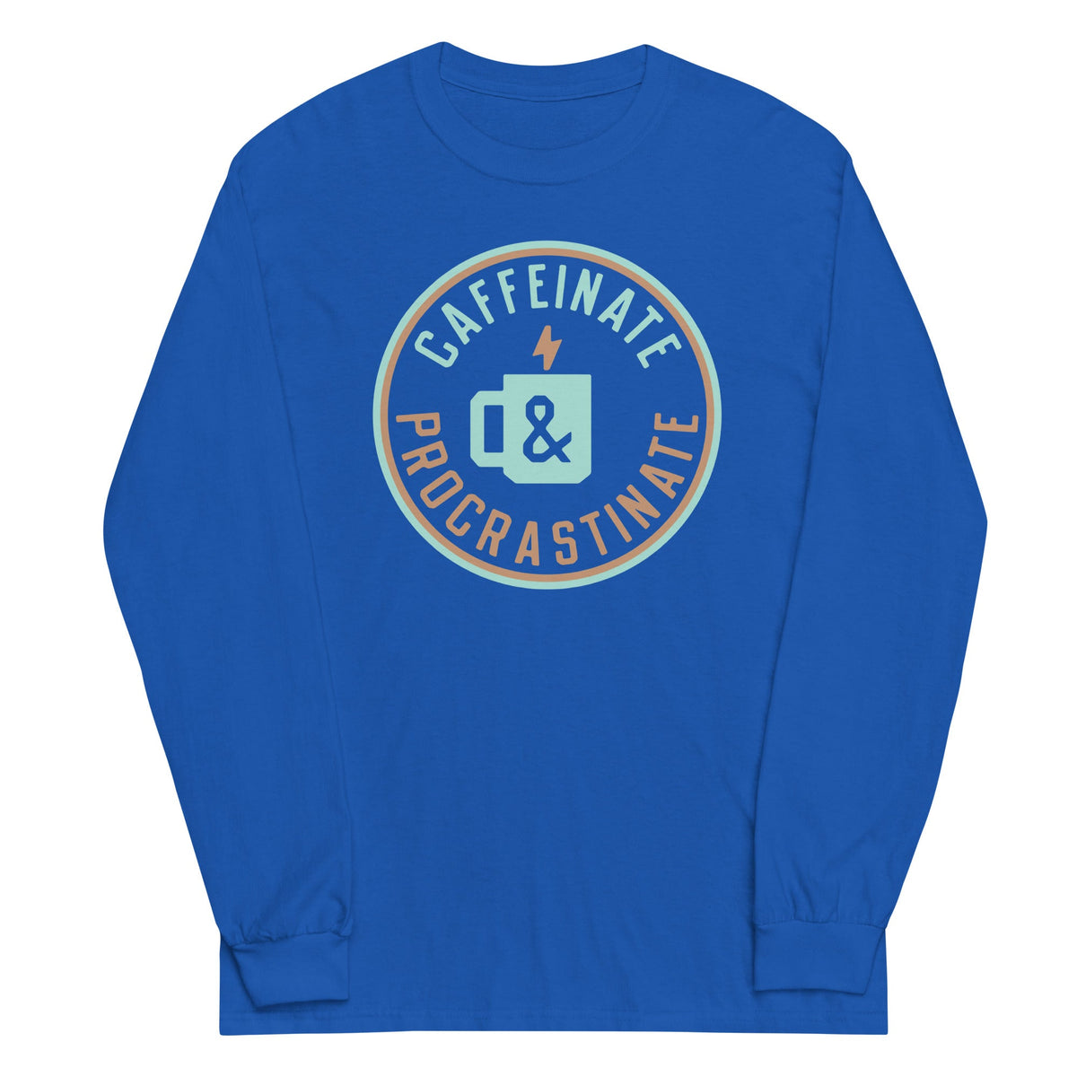 Caffeinate And Procrastinate Unisex Long Sleeve Tee product image 5
