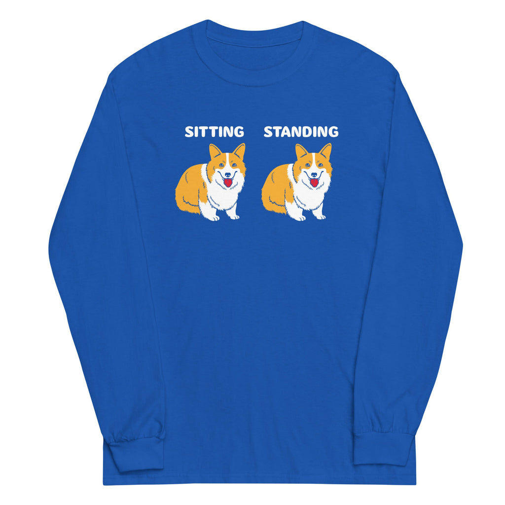 Corgi Sitting And Standing Unisex Long Sleeve Tee product image 4