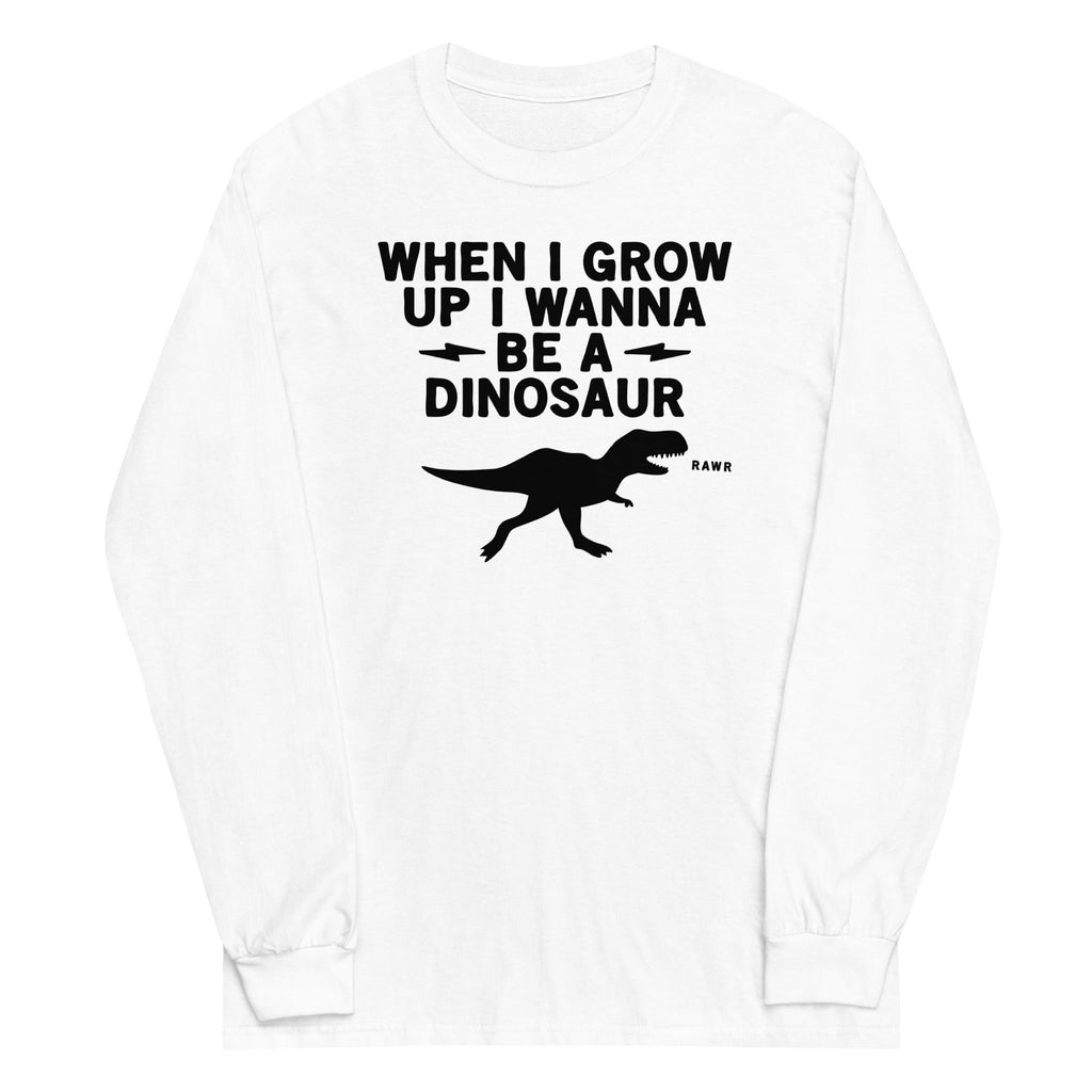 When I Grow Up I Wanna Be A Dinosaur Unisex Long Sleeve Tee product image 4