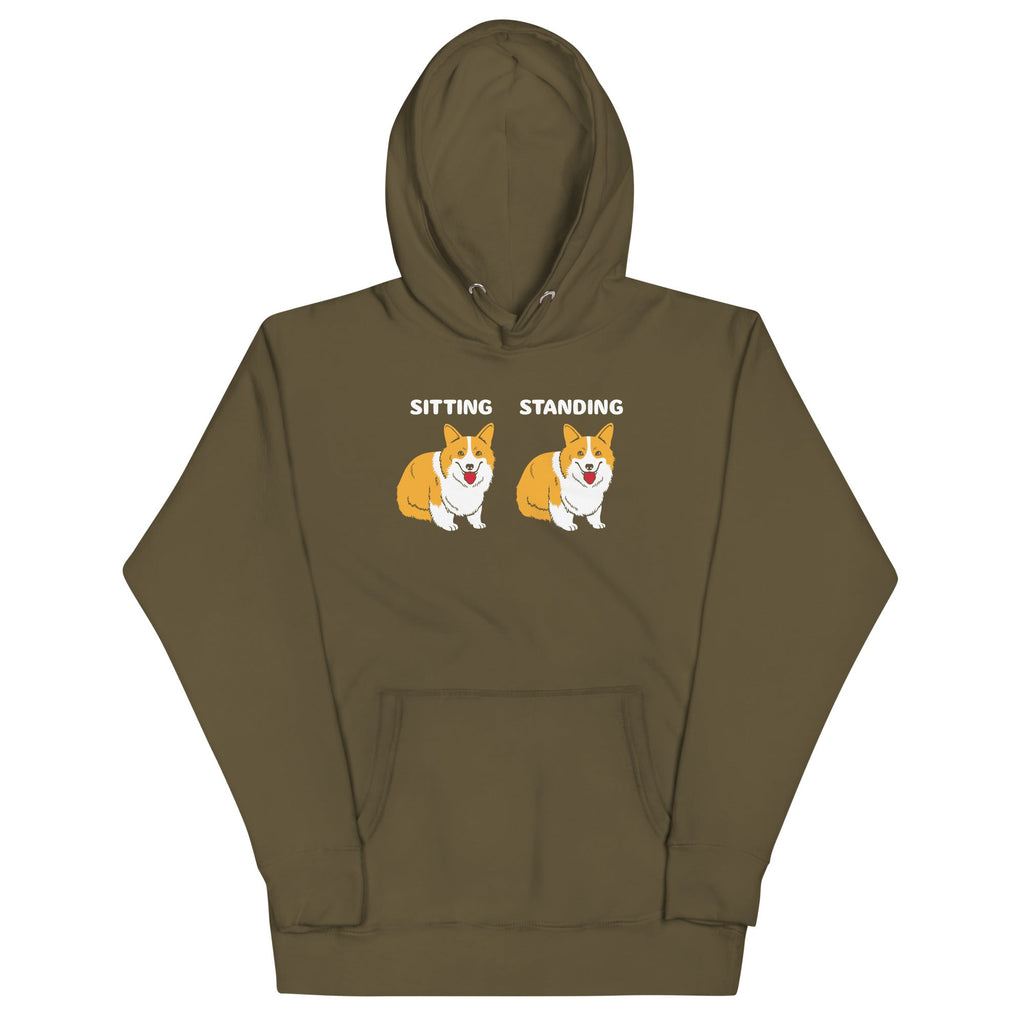 Corgi Sitting And Standing Unisex Hoodie product image 5