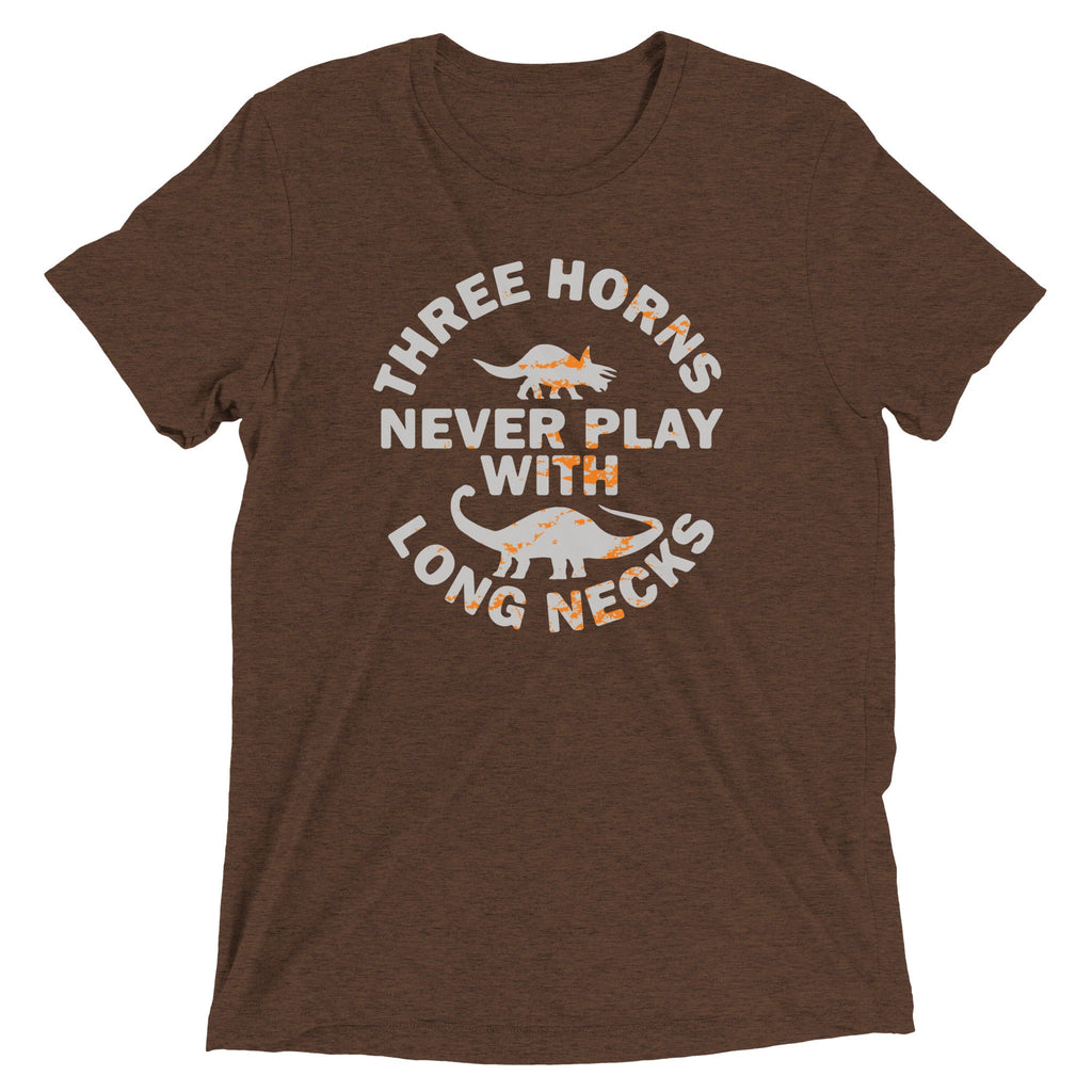 Three Horns Never Play With Long Necks Men's Tri-Blend Tee product image 1