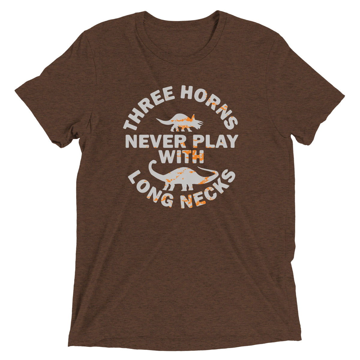 Three Horns Never Play With Long Necks Men's Tri-Blend Tee product image 1