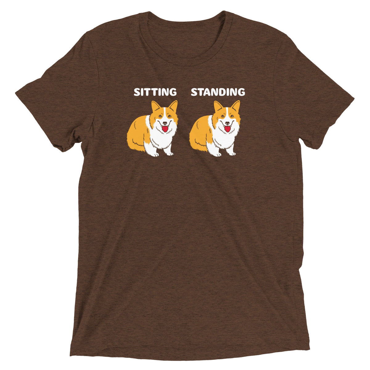 Corgi Sitting And Standing Men's Tri-Blend Tee product image 1