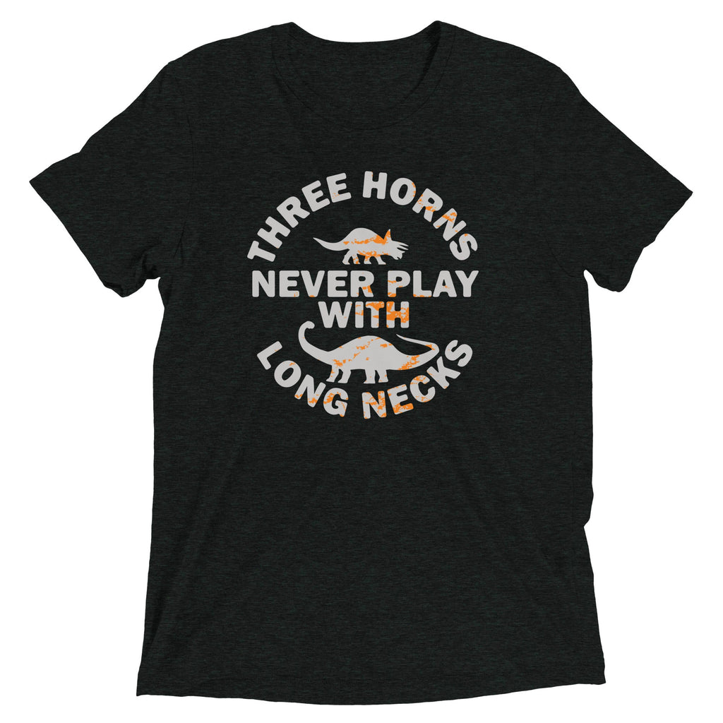 Three Horns Never Play With Long Necks Men's Tri-Blend Tee product image 2
