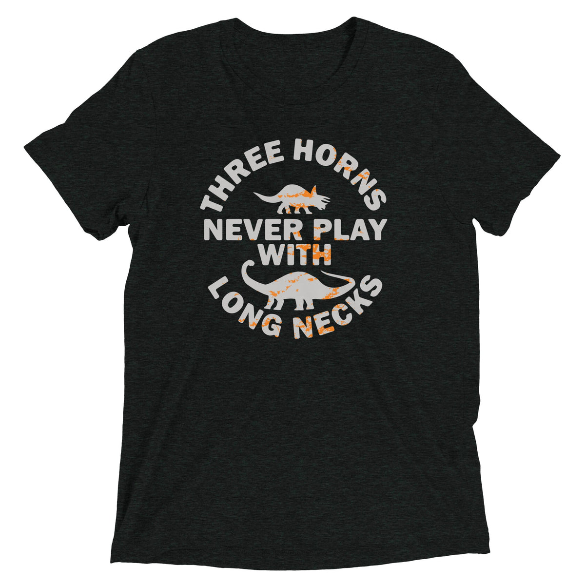 Three Horns Never Play With Long Necks Men's Tri-Blend Tee product image 2