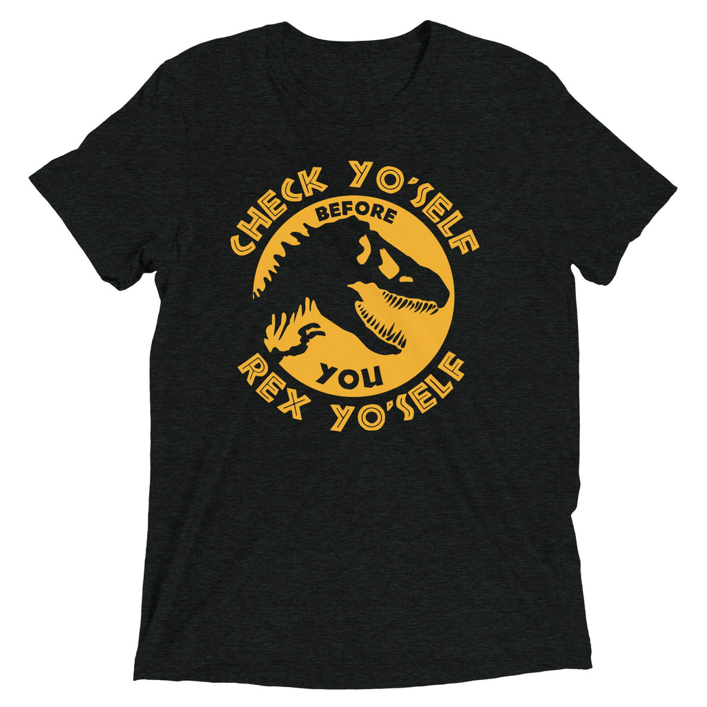 Check Yo'Self Before You Rex Men's Tri-Blend Tee product image 2