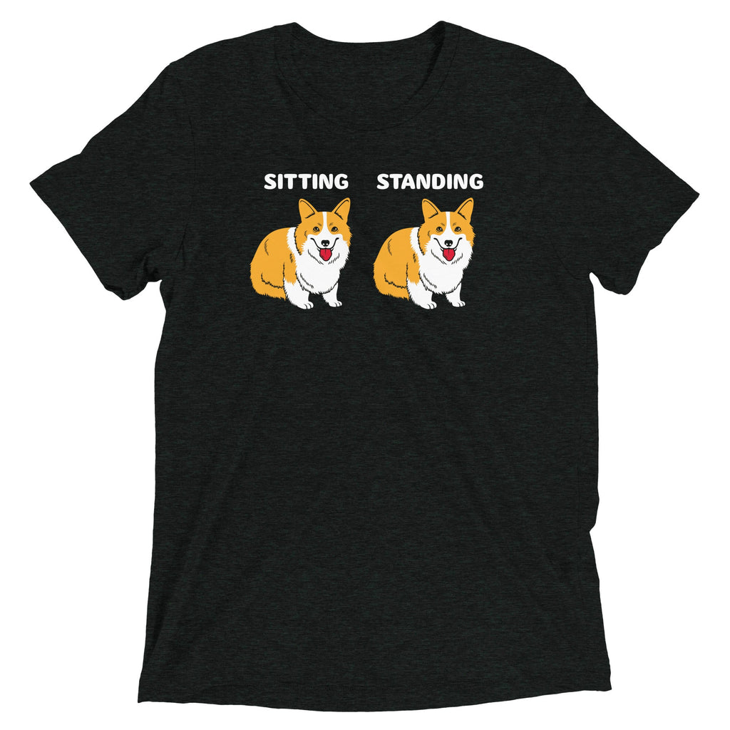 Corgi Sitting And Standing Men's Tri-Blend Tee product image 2
