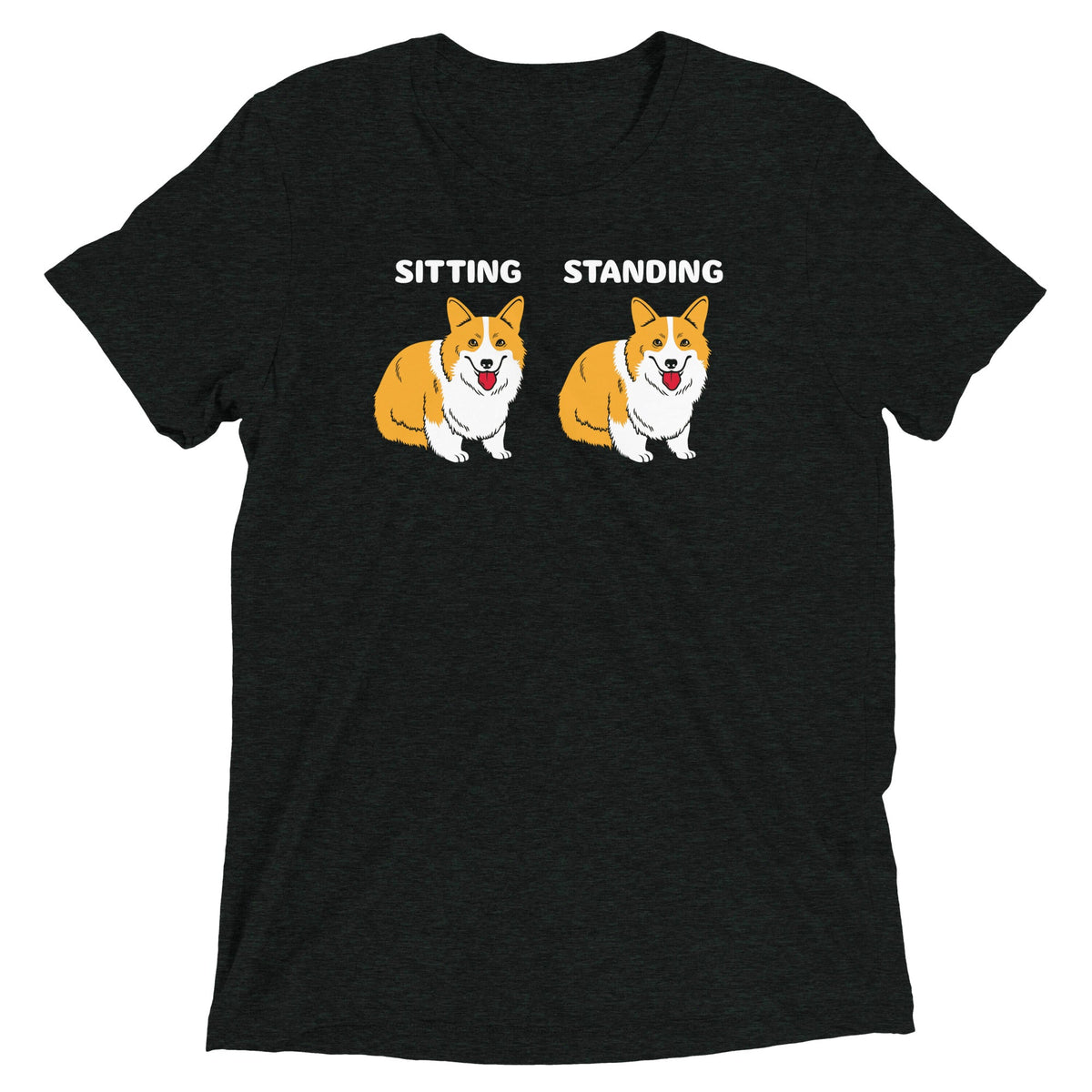 Corgi Sitting And Standing Men's Tri-Blend Tee product image 2