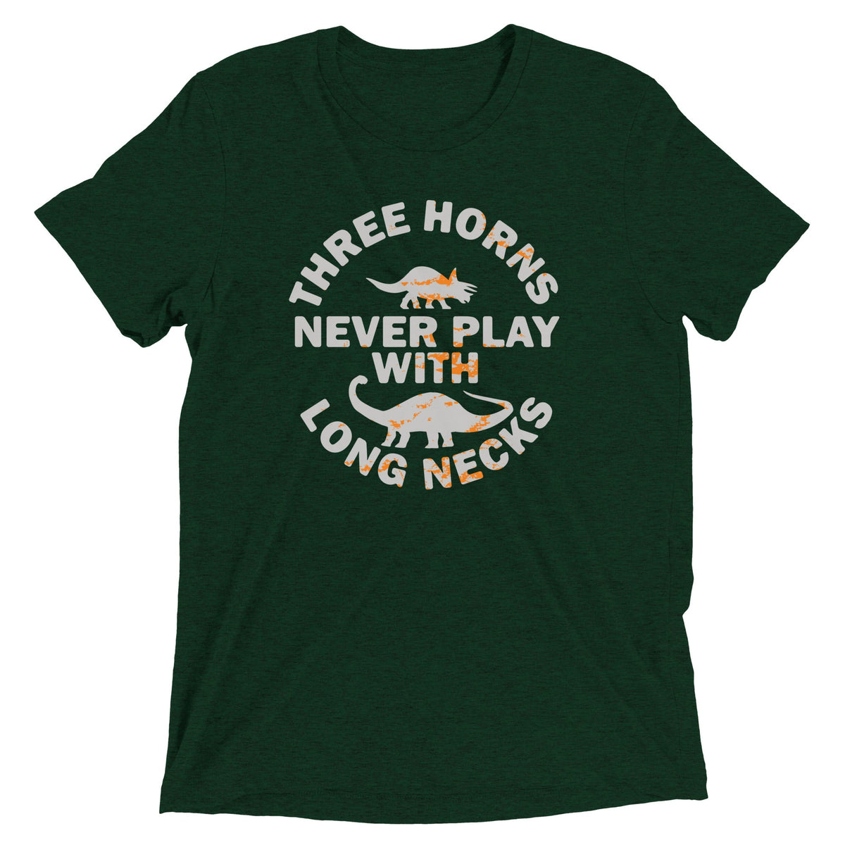 Three Horns Never Play With Long Necks Men's Tri-Blend Tee product image 3