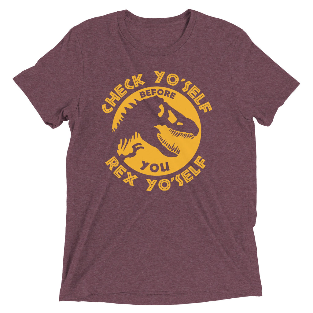 Check Yo'Self Before You Rex Men's Tri-Blend Tee product image 3