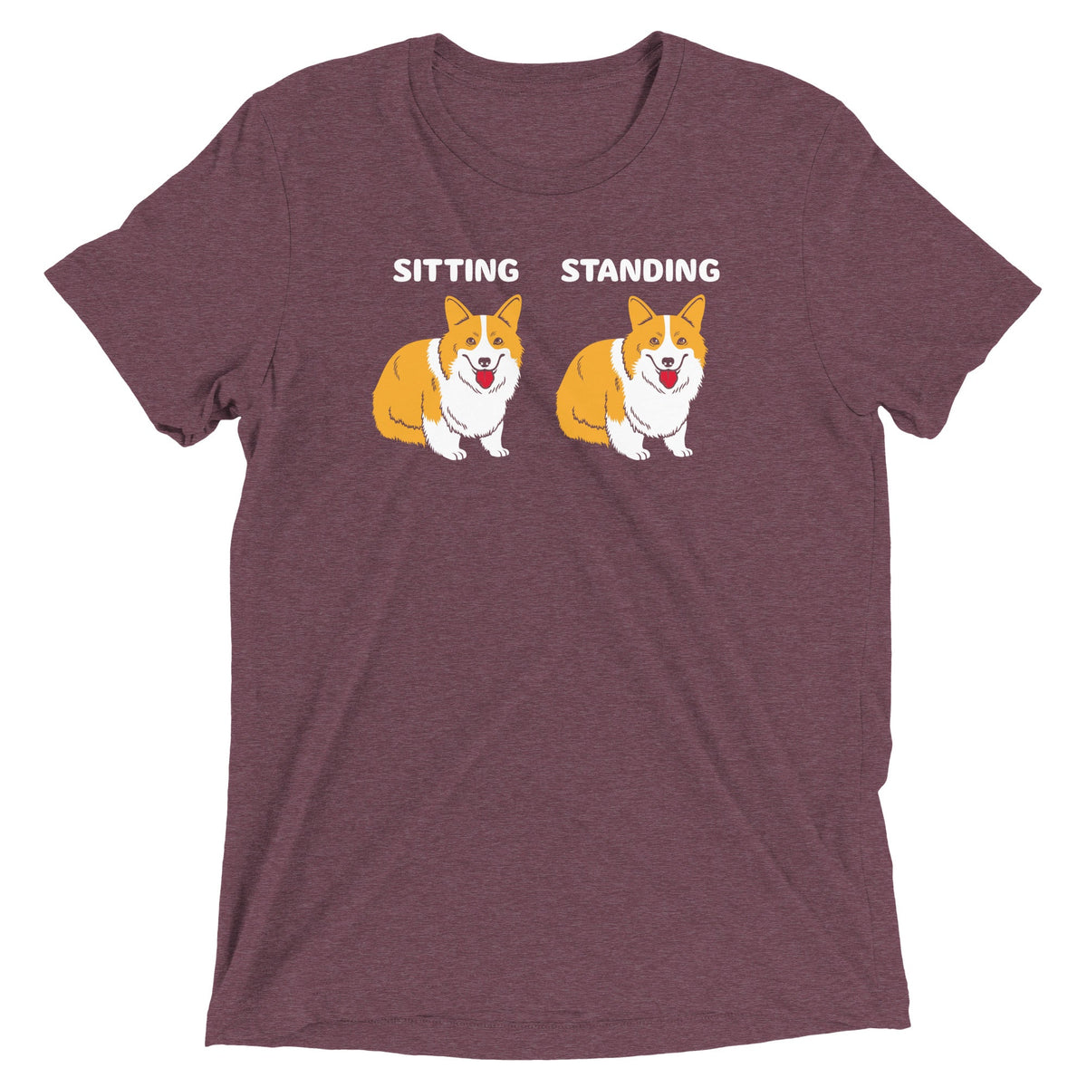 Corgi Sitting And Standing Men's Tri-Blend Tee product image 3
