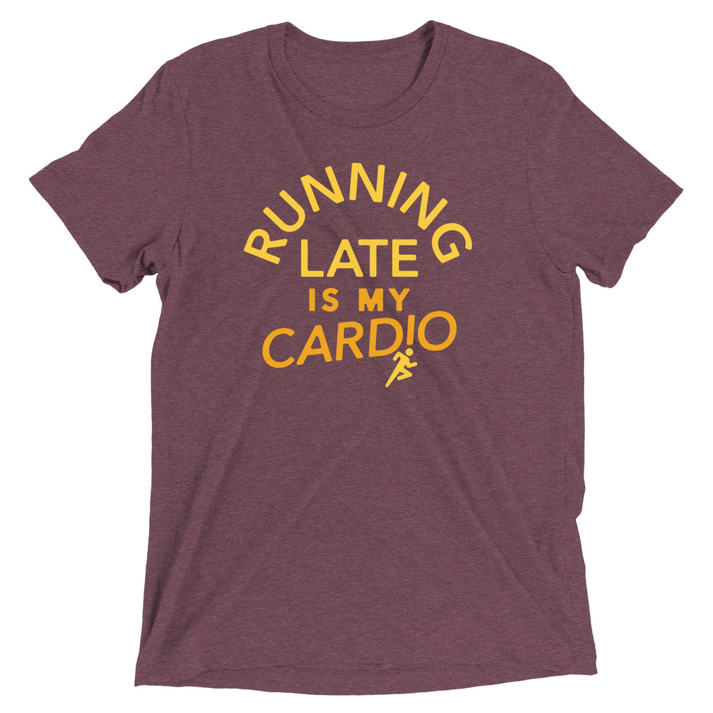 Running Late Is My Cardio Men's Tri-Blend Tee product image 3