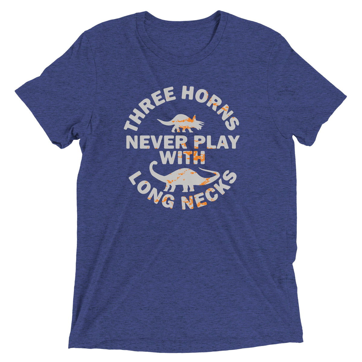Three Horns Never Play With Long Necks Men's Tri-Blend Tee product image 4
