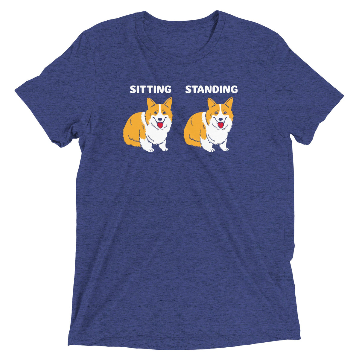Corgi Sitting And Standing Men's Tri-Blend Tee product image 4