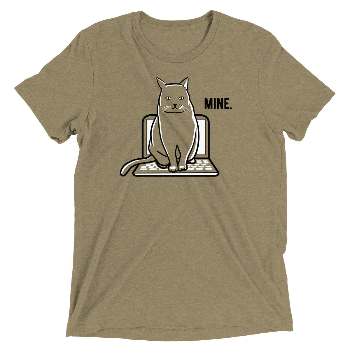 Mine Computer Cat Men's Tri-Blend Tee product image 4