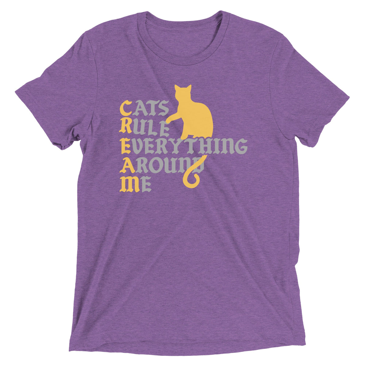 Cats Rule Everything Around Me Men's Tri-Blend Tee product image 5