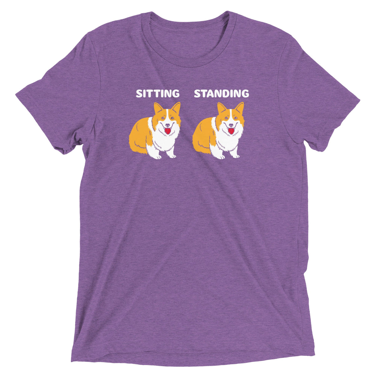 Corgi Sitting And Standing Men's Tri-Blend Tee product image 5