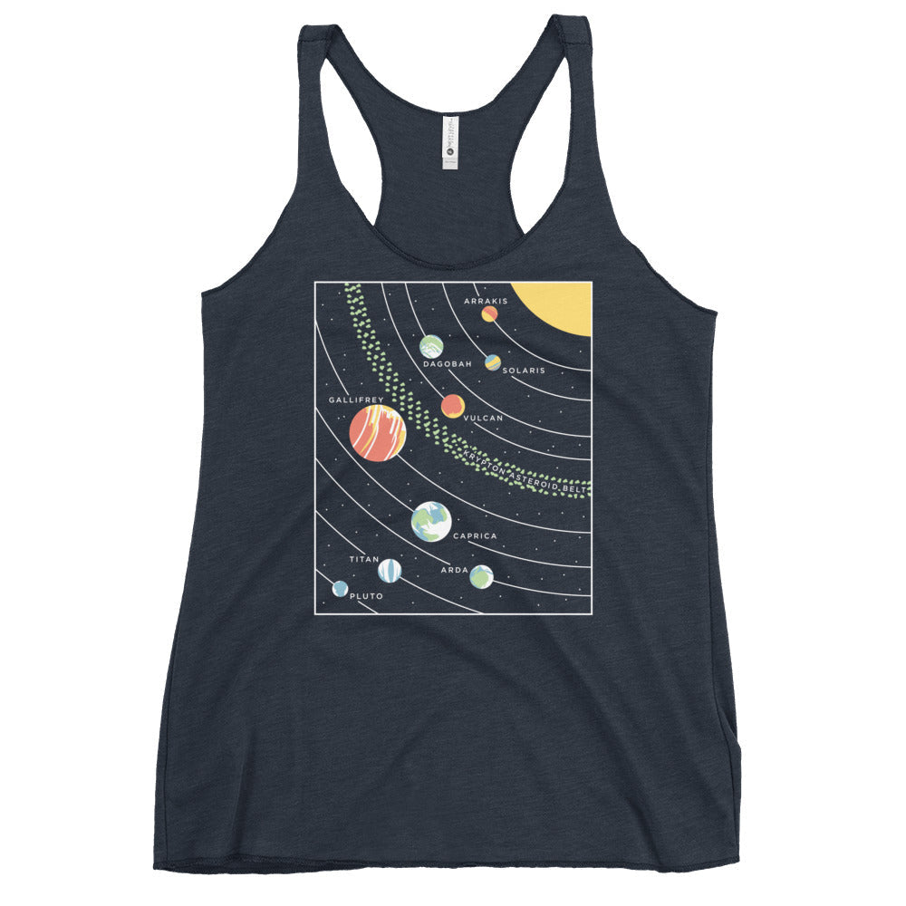 9 Planets Women's Racerback Tank