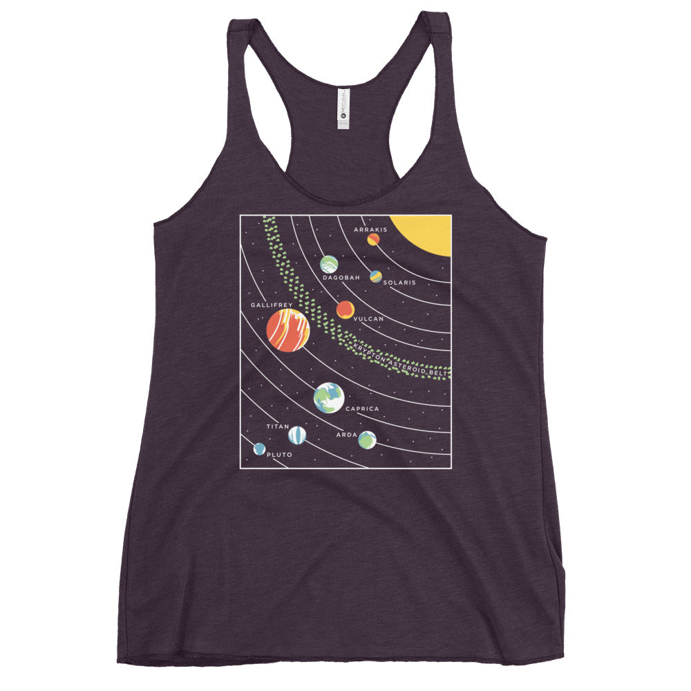 9 Planets Women's Racerback Tank