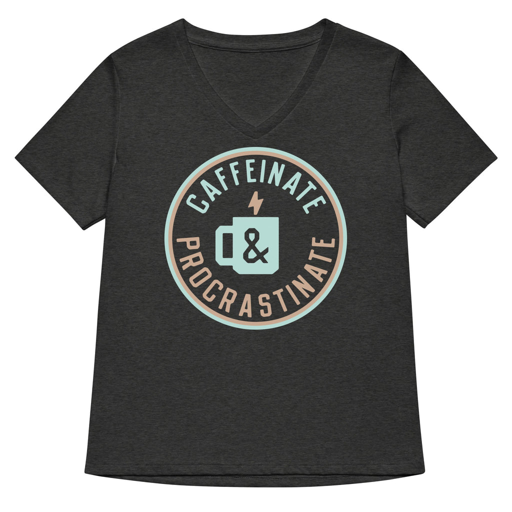 Caffeinate And Procrastinate Women's V-Neck Tee product image 3