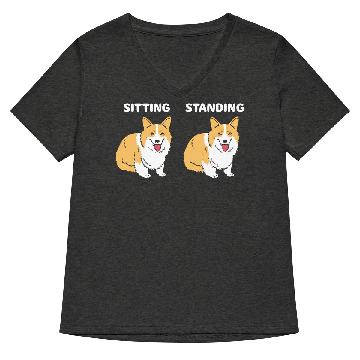Corgi Sitting And Standing Women's V-Neck Tee product image 4