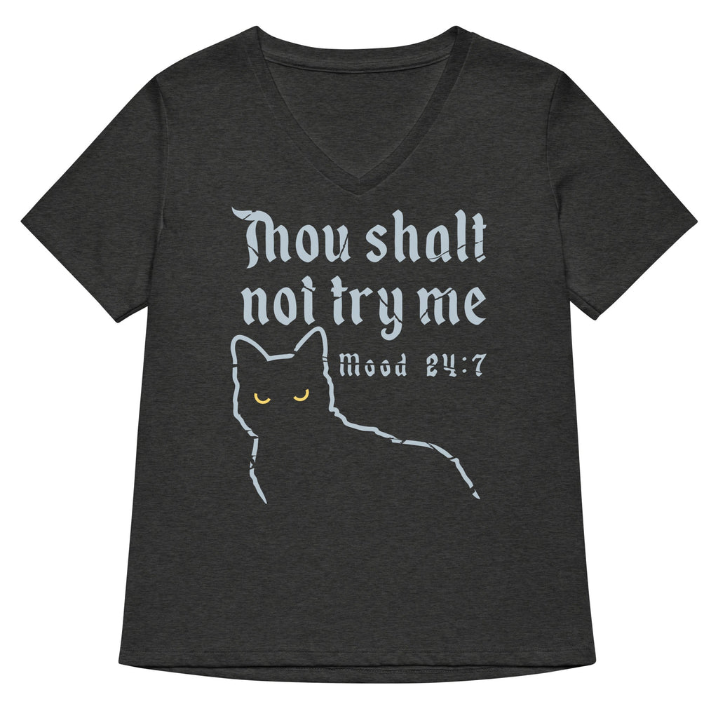 Thou Shalt Not Try Me Women's V-Neck Tee product image 3