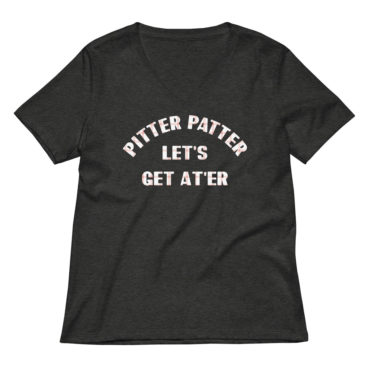 Pitter Patter Let's Get At'er Women's V-Neck Tee product image 3