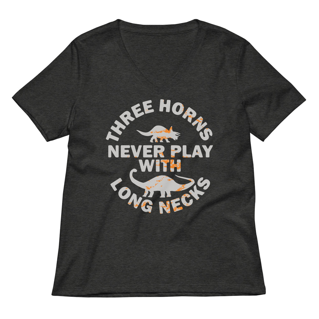 Three Horns Never Play With Long Necks Women's V-Neck Tee product image 3