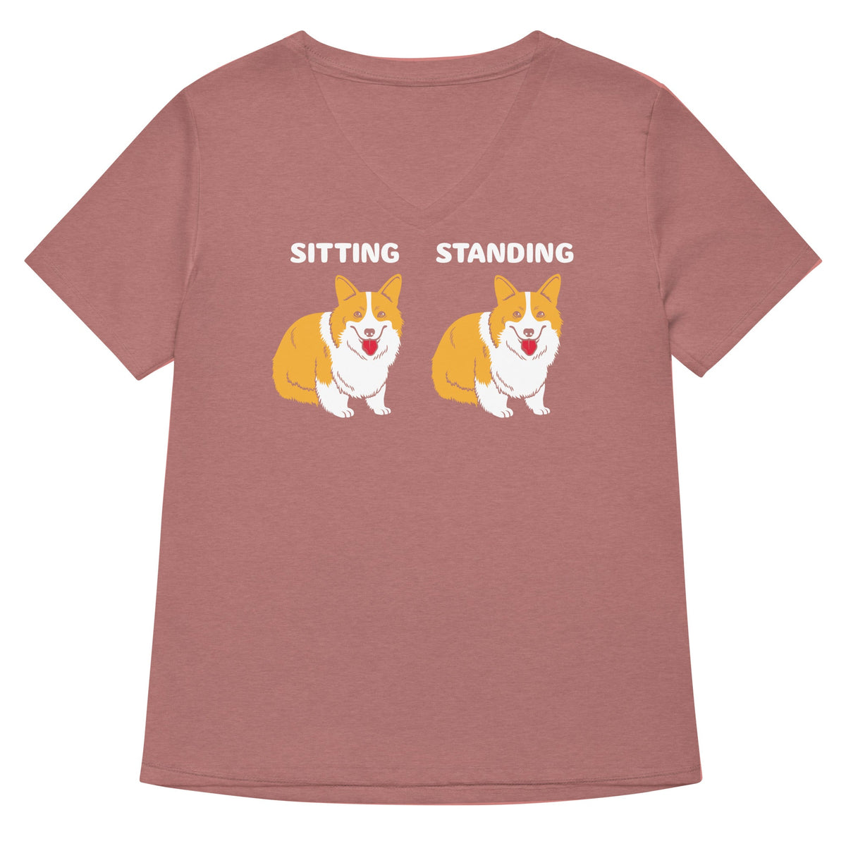Corgi Sitting And Standing Women's V-Neck Tee product image 5