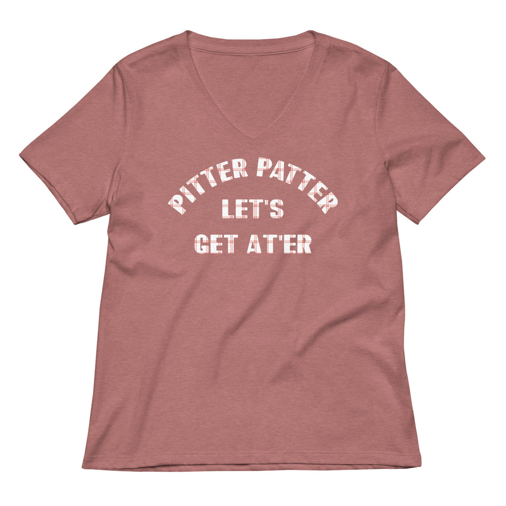 Pitter Patter Let's Get At'er Women's V-Neck Tee product image 5