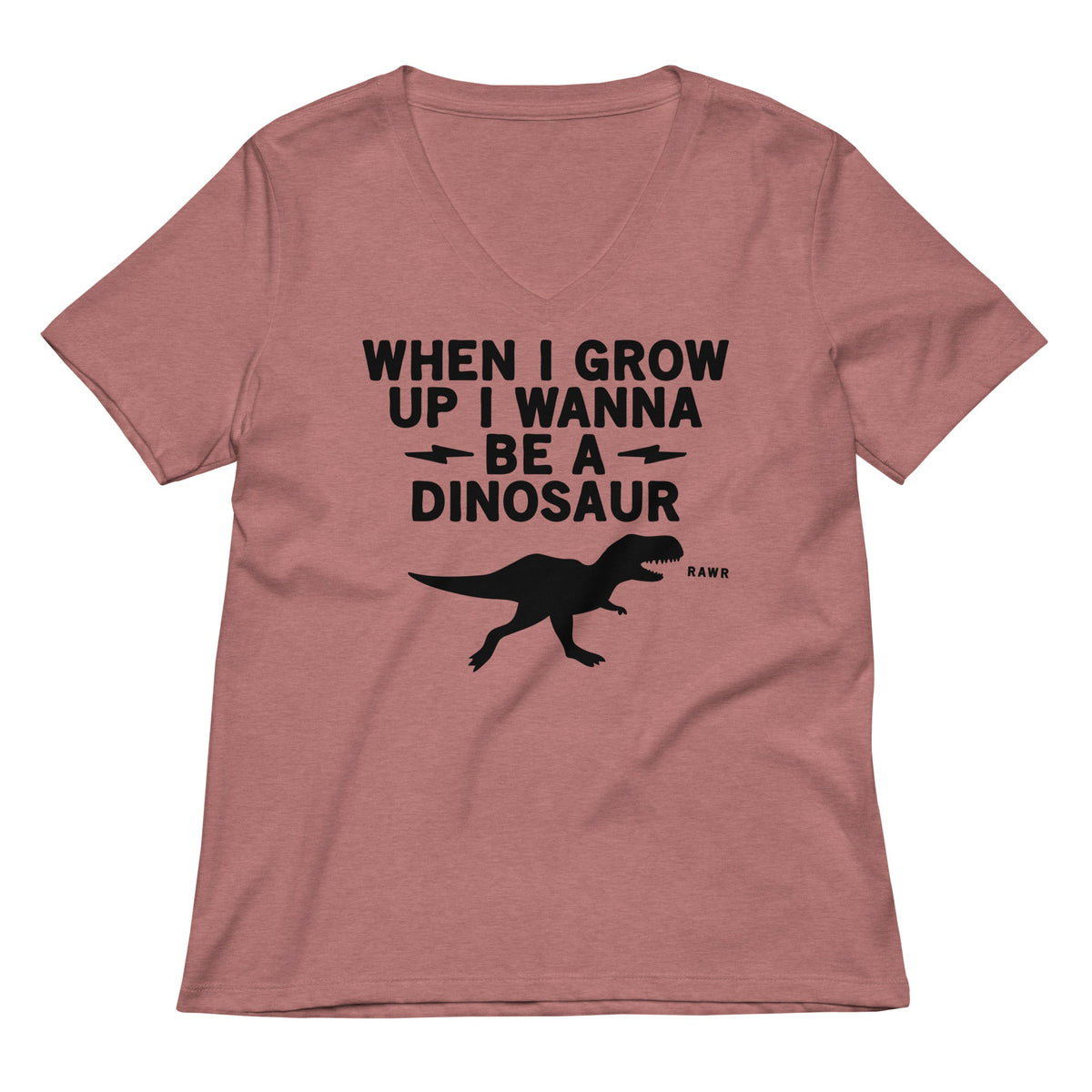 When I Grow Up I Wanna Be A Dinosaur Women's V-Neck Tee product image 2