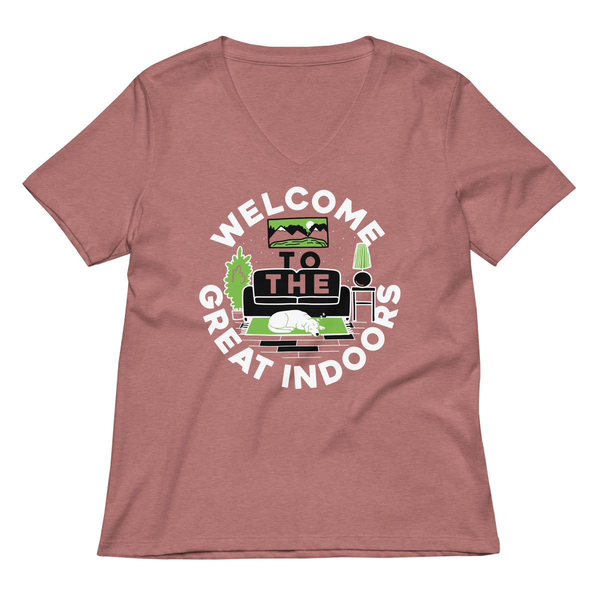 Welcome To The Great Indoors Women's V-Neck Tee product image 2