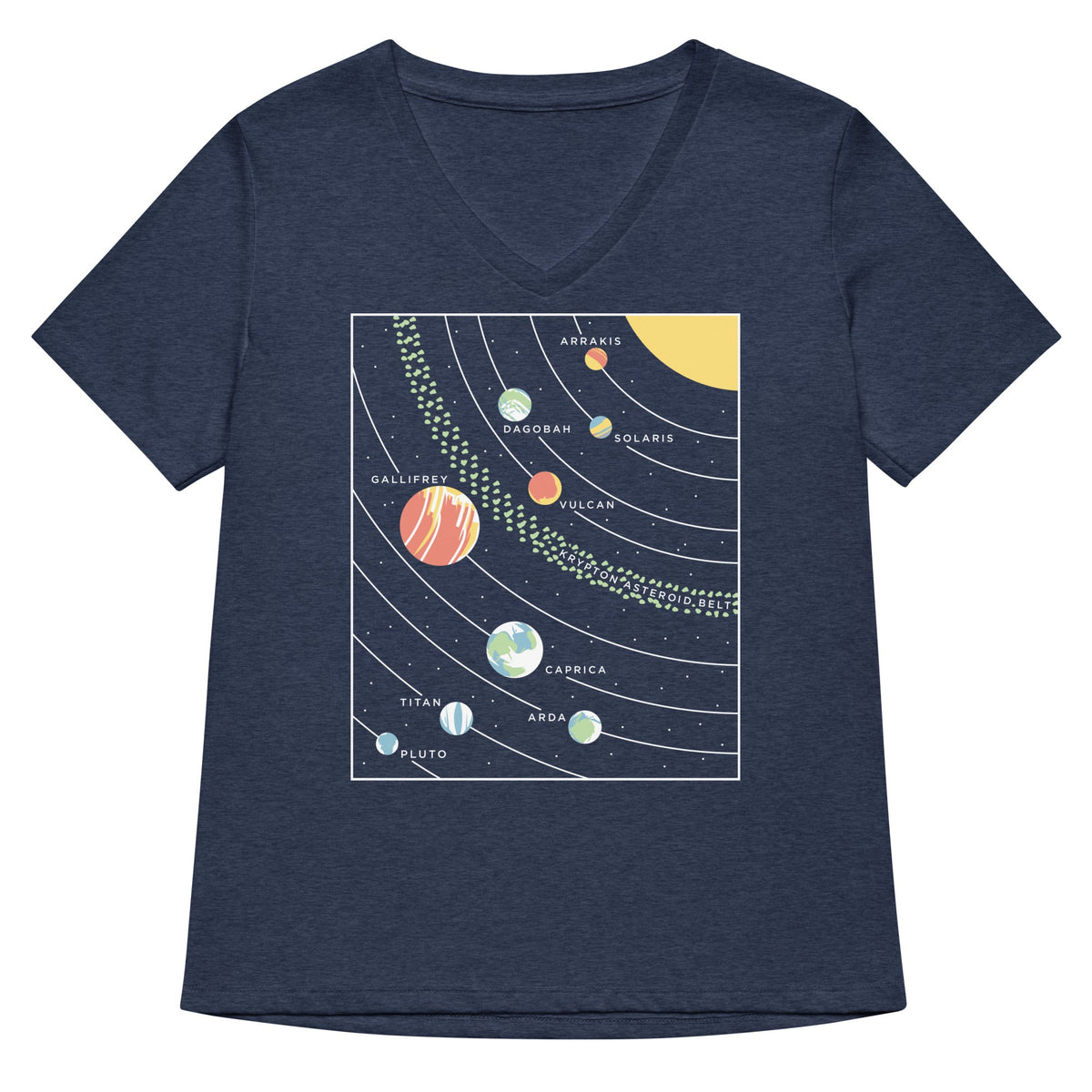 9 Planets Women's V-Neck Tee product image 1