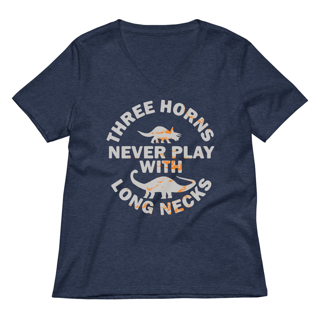 Three Horns Never Play With Long Necks Women's V-Neck Tee product image 2