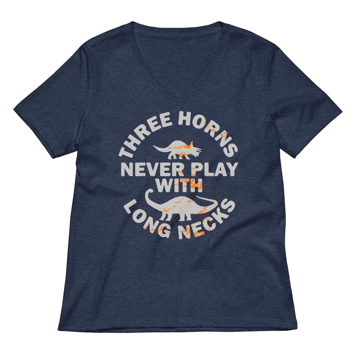 Three Horns Never Play With Long Necks Women's V-Neck Tee product image 2
