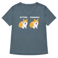 Corgi Sitting And Standing Women's V-Neck Tee product image 1