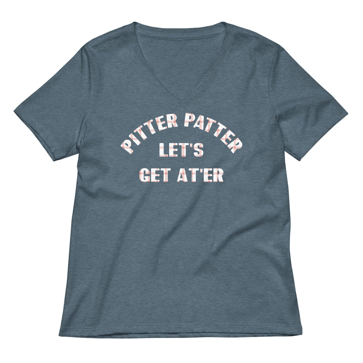 Pitter Patter Let's Get At'er Women's V-Neck Tee product image 4