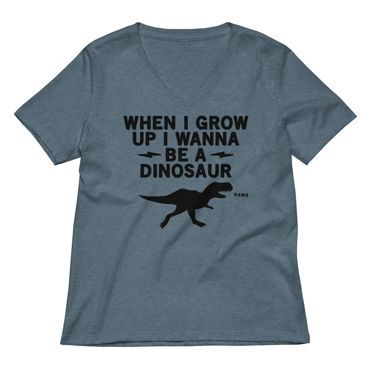When I Grow Up I Wanna Be A Dinosaur Women's V-Neck Tee product image 1