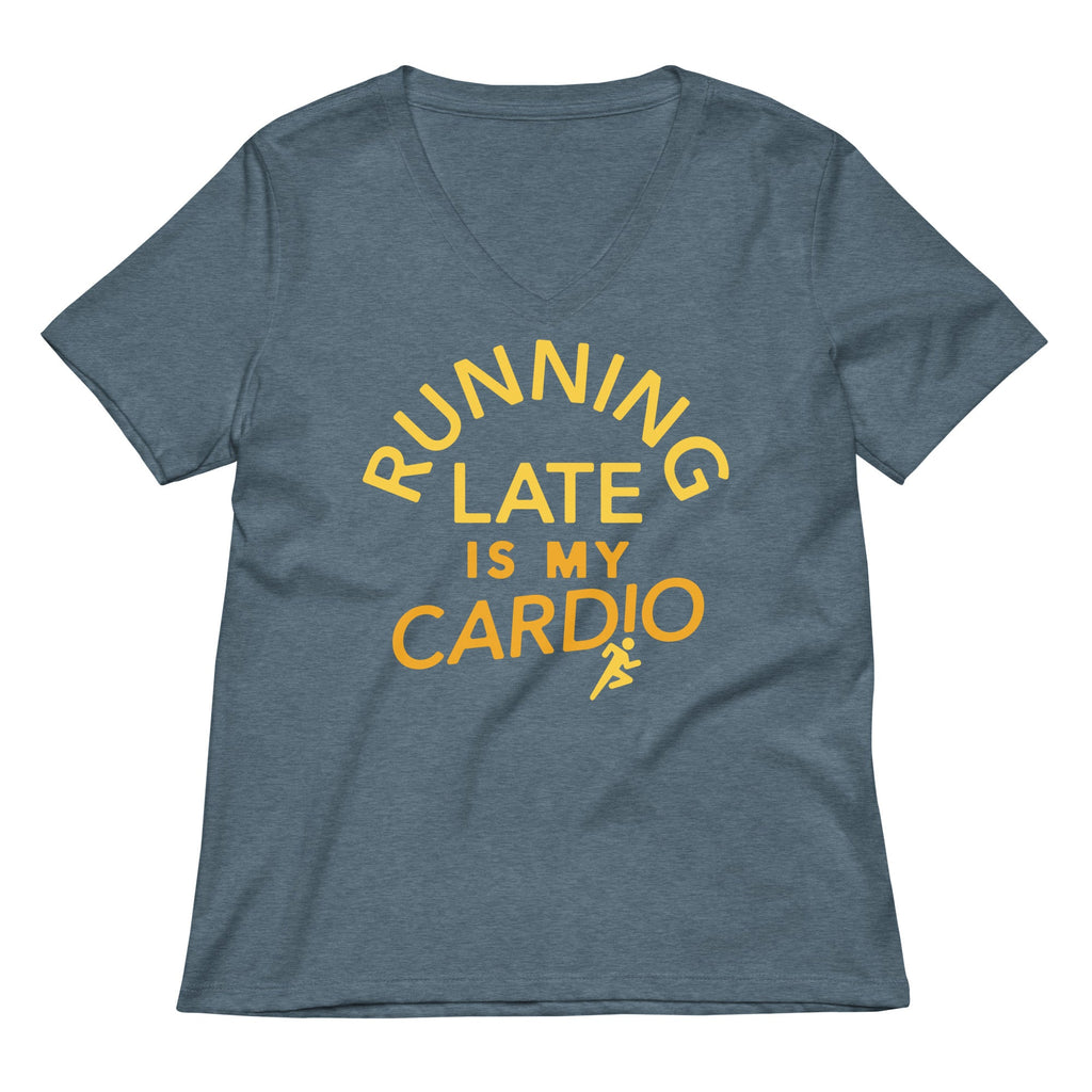 Running Late Is My Cardio Women's V-Neck Tee product image 4
