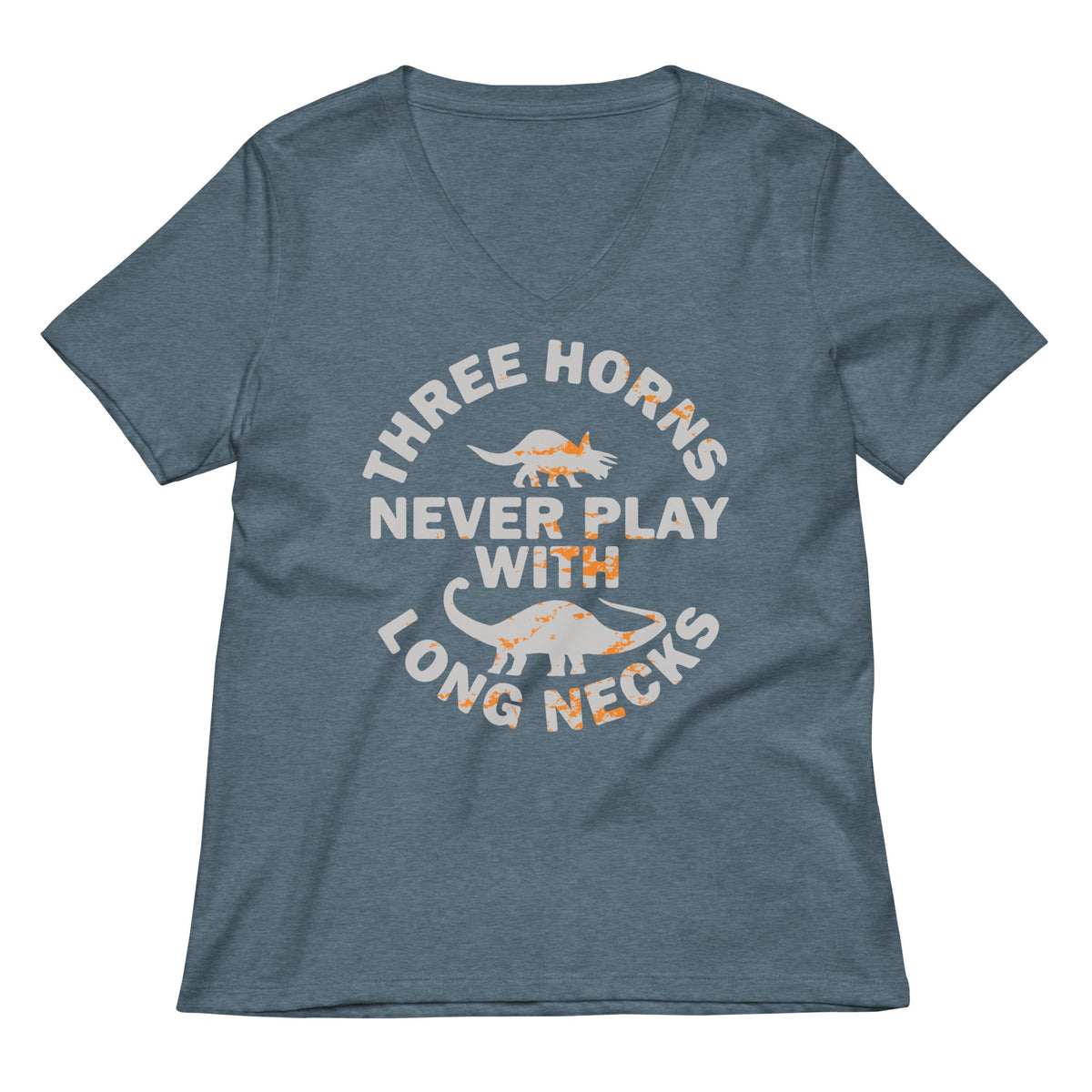 Three Horns Never Play With Long Necks Women's V-Neck Tee product image 4