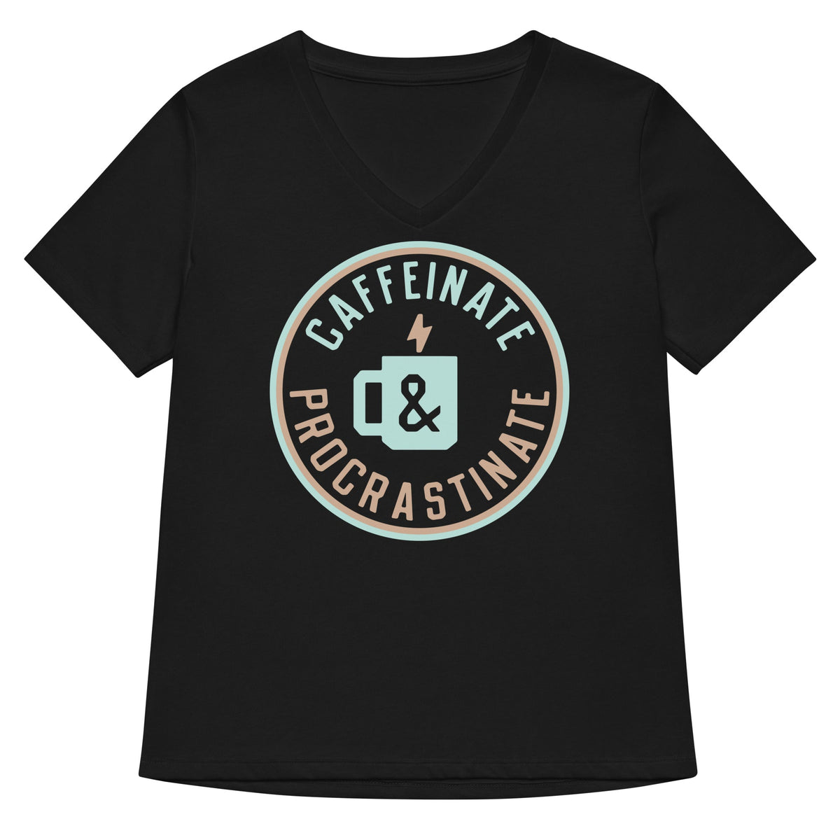 Caffeinate And Procrastinate Women's V-Neck Tee product image 1